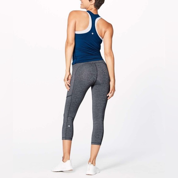 Lululemon Speed Up Crop (21”) Leggings - Pant Heathered Black - Size 4 - Picture 1 of 11
